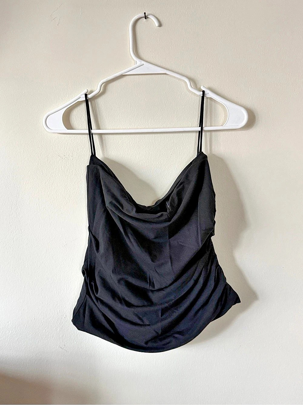 Helmut Lang Black Draped Cami Like New